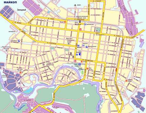 Майкоп на карте россии с улицами и домами