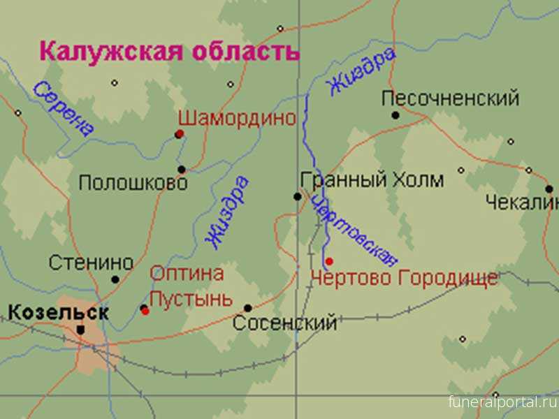 Карта-схема дорог городище козельск