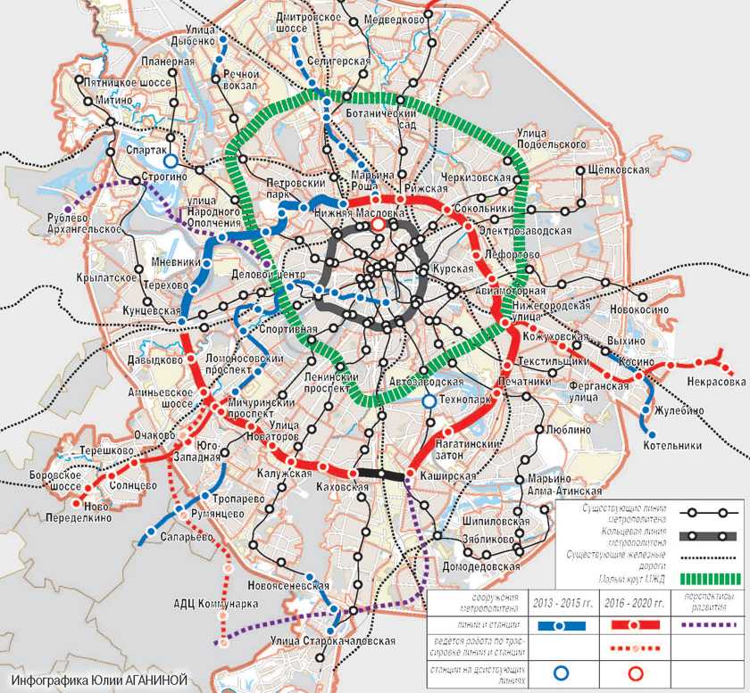 Перспективная карта метро москвы до 2025 года на карте