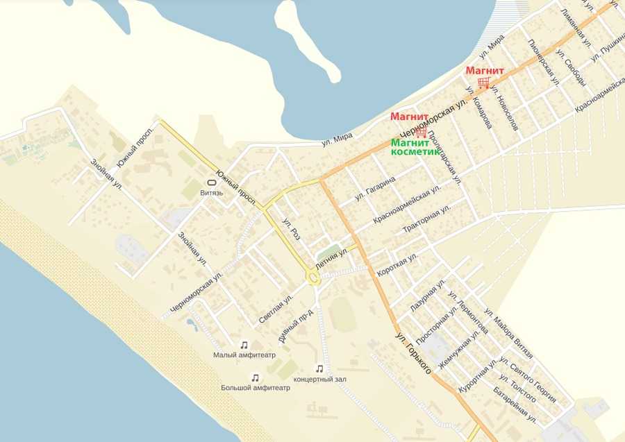 Карта витязево с домами. Анапа п.Витязево на карте.