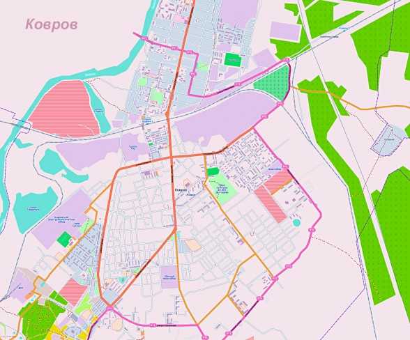 Карта коврова подробная с улицами, номерами домов и районами. ковров на карте онлайн спутник и схема