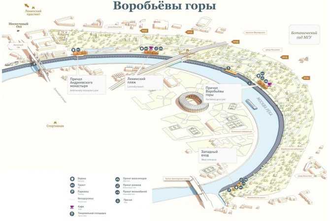 Узнай где находится Воробьевы горы на карте Москвы (С описанием и фотографиями) Воробьевы горы со спутника