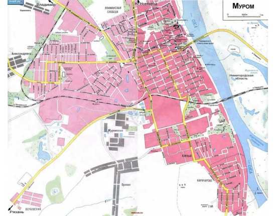 Муром город, владимирская область подробная спутниковая карта онлайн яндекс гугл с городами, деревнями, маршрутами и дорогами 2021