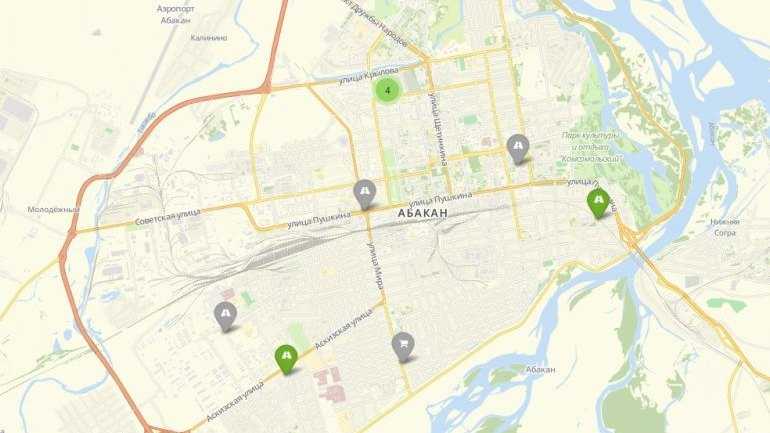 Подробная карта абакан  2021 2020 года с улицами номерами домов показать