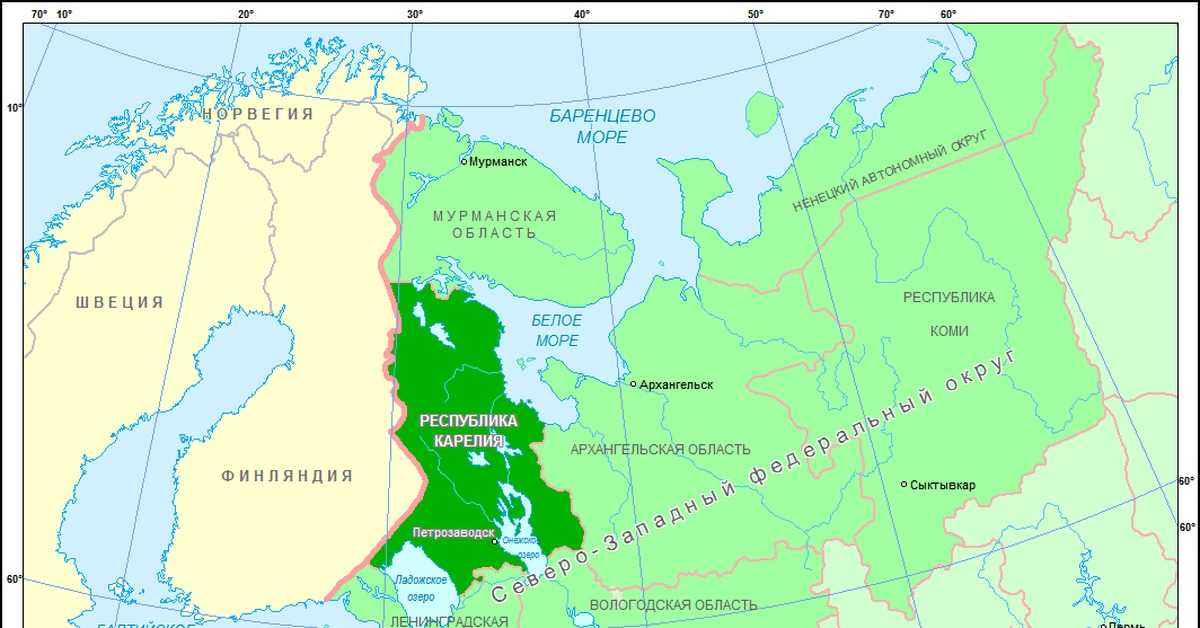 Карта карелии, россия