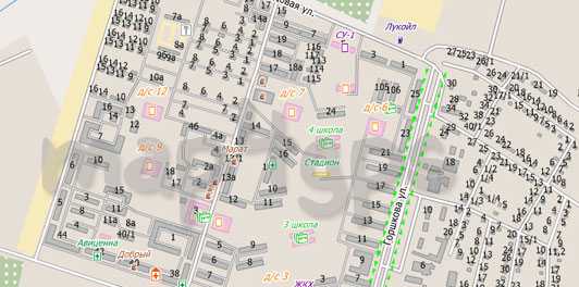 Карта братска подробно с улицами, домами и районами