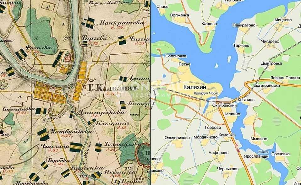 Калязин город, тверская область подробная спутниковая карта онлайн яндекс гугл с городами, деревнями, маршрутами и дорогами 2021