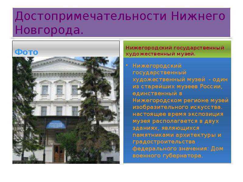 Фото и описание музеев нижнего новгорода