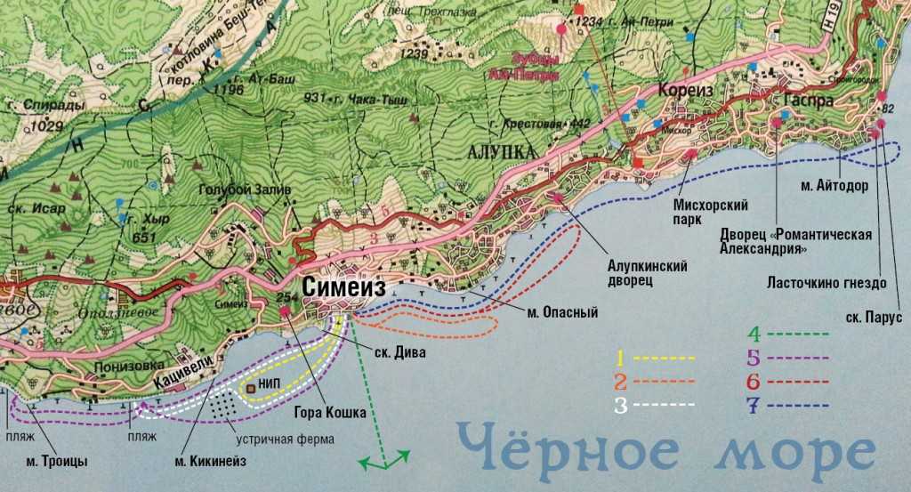 Где находится гурзуф — на карте в крыму, город, фото