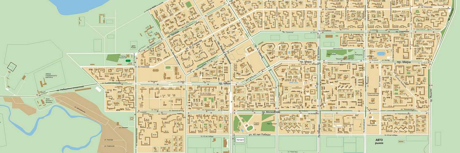 Карта набережных челнов подробная с улицами, номерами домов, районами. схема и спутник онлайн