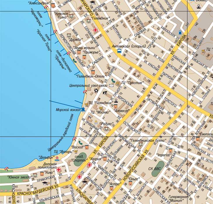 Карта геленджика с улицами и достопримечательностями - туристический блог ласус
