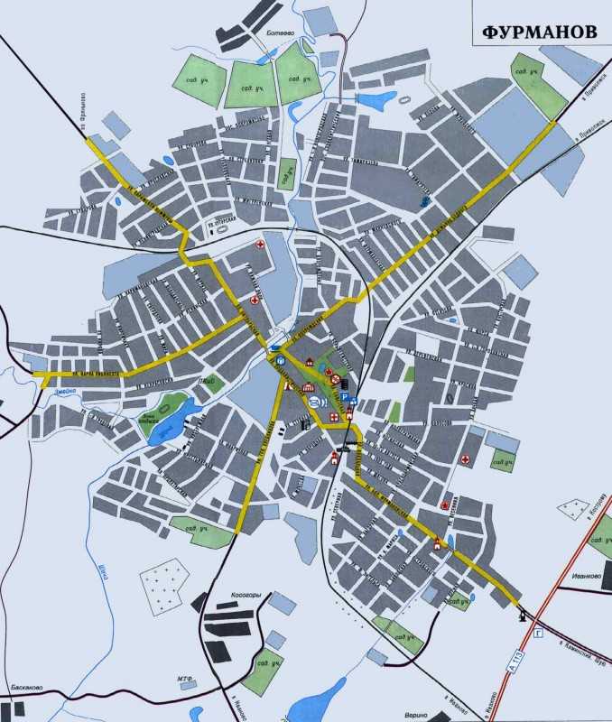 Карта коврова с улицами, домами и районами подробная
