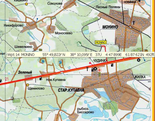 Карта-схема дорог спутник монино