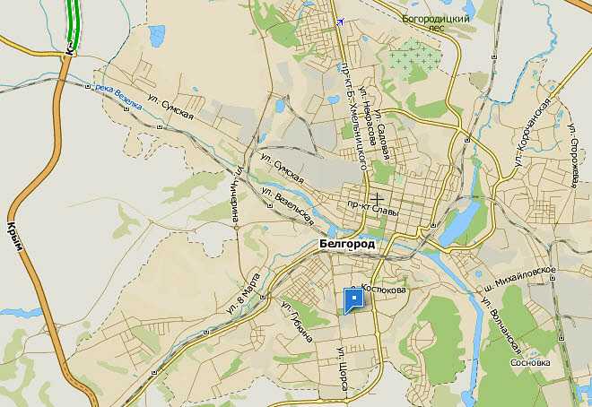 Карта белгородской области с городами и поселками подробная, маршруты на карте