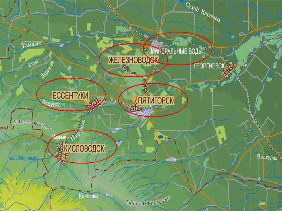 Карта городов минвод